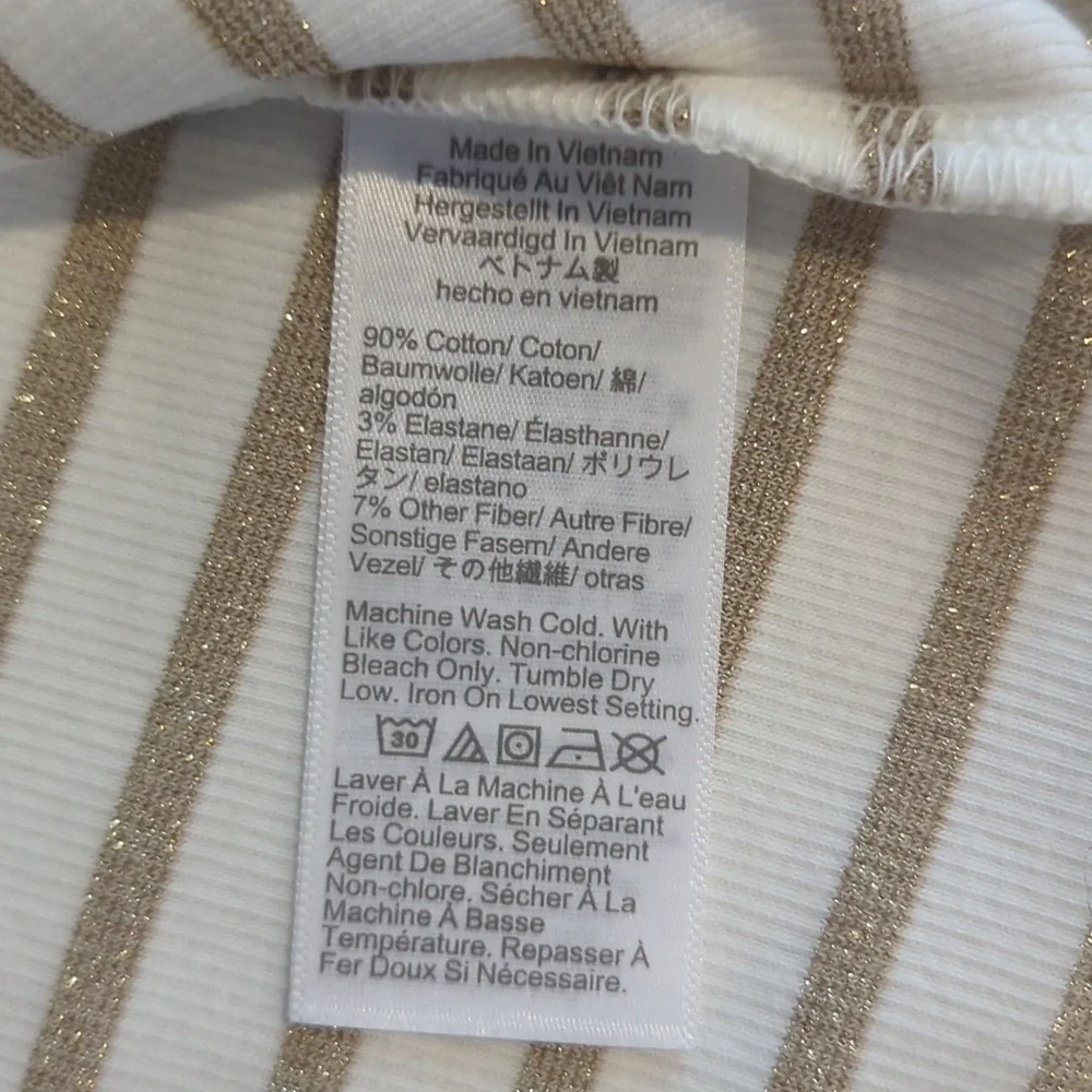 NWT J. Crew Factory Metallic Striped Boatneck Top - Picture 5 of 5